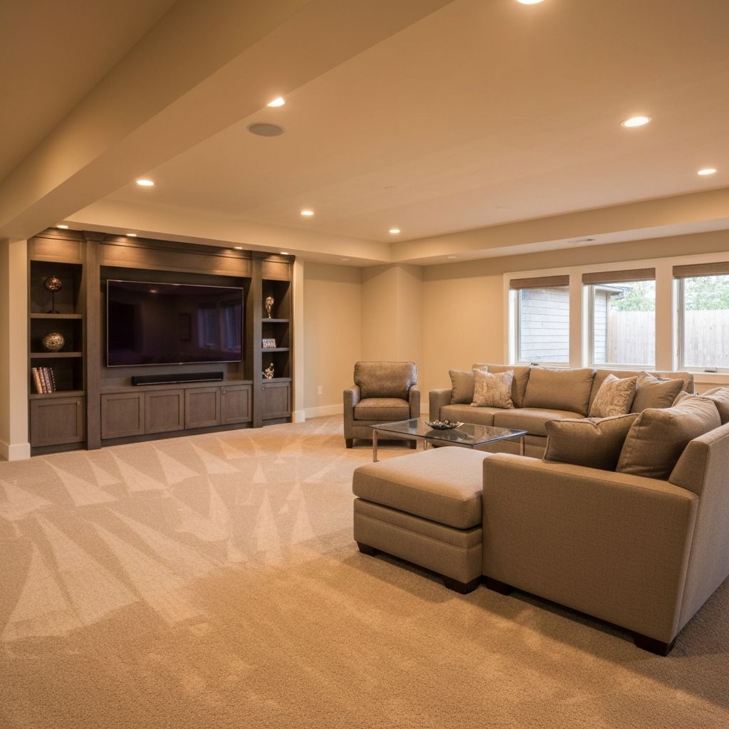 Finished basement living space in Allentown, PA — Vene Construction